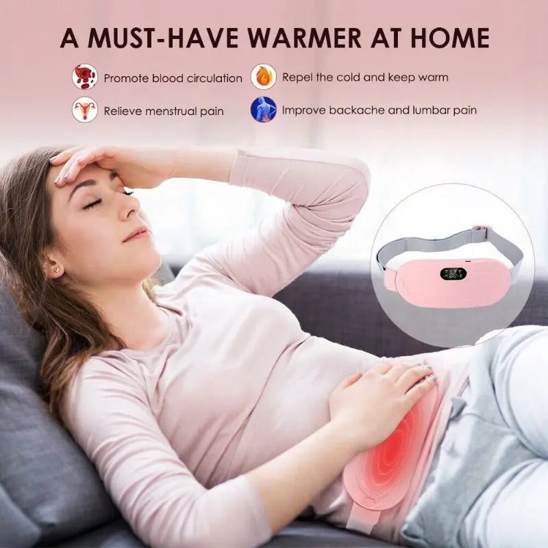 Smart Menstrual Heating Pad With Digital Display Vibrating Relief And Warm Palace Belt For Waist Pain And Cramps ANB94