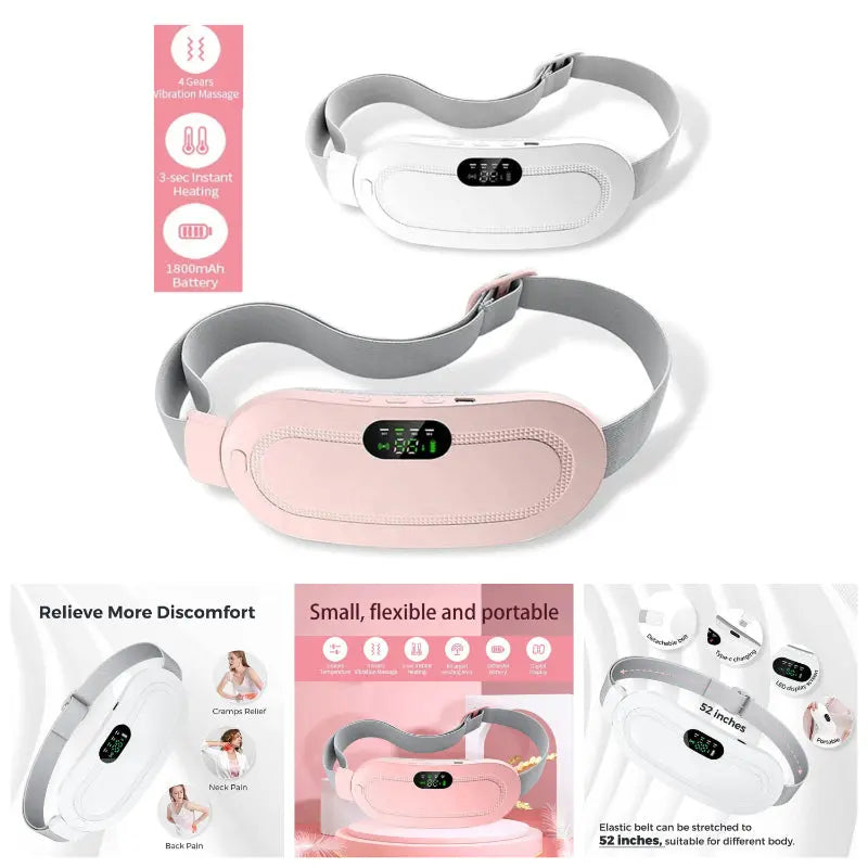 Smart Menstrual Heating Pad With Digital Display Vibrating Relief And Warm Palace Belt For Waist Pain And Cramps ANB94