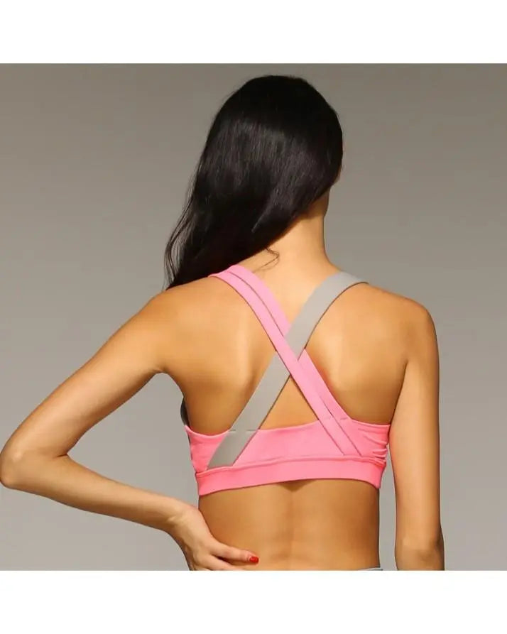 Women s Sports Yoga Jogging Seamless Cross Strap Bra ANB94