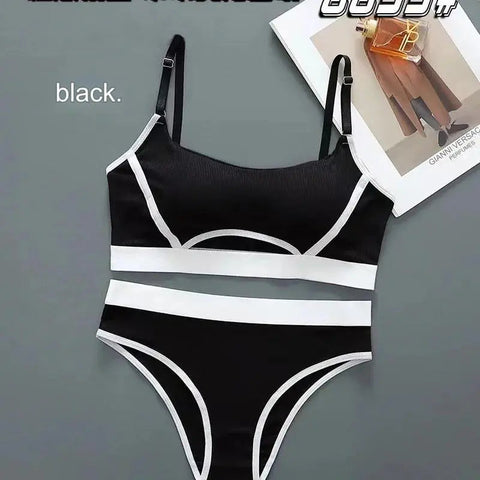 Women’s Seamless Tube Top & Thong Sports Bra and Panty Set with Adjustable Buckle & Stylish Design